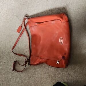 Coach Leather Hobo Style Bag Orange
